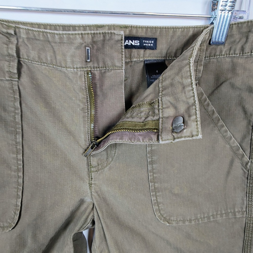 DKNY Jeans Women's Olive Green Ripstop Utility Cargo Pants Size 4 Straight Leg - Picture 3 of 12